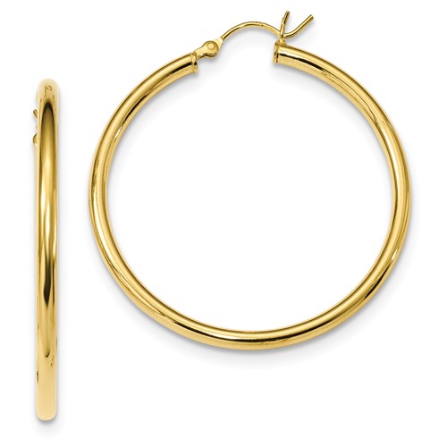 yellow gold plated sterling silver 1.53 inch round hoop earrings 39mm x 2.5mm