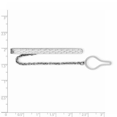 sterling silver textured tie bar clip