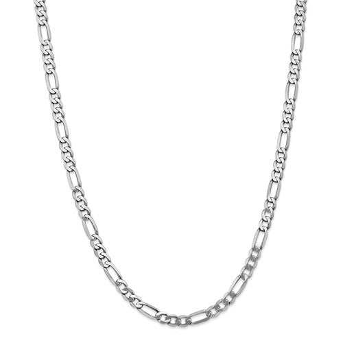 14k white gold 5.5mm figaro bracelet anklet choker necklace pendant chain