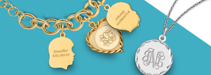 Personalized Engraved Monogram Timeless Classic Pendants and Charms