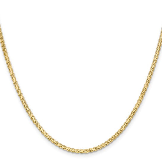 14K Yellow Gold 2.4mm Flat Wheat Spiga Bracelet Anklet Choker Necklace Pendant Chain