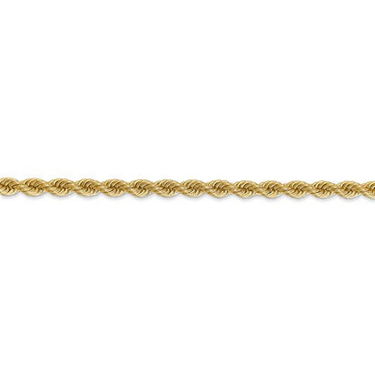 14K Yellow Gold 3.65mm Rope Bracelet Anklet Choker Necklace Pendant Chain