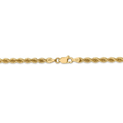 14K Yellow Gold 3.65mm Rope Bracelet Anklet Choker Necklace Pendant Chain