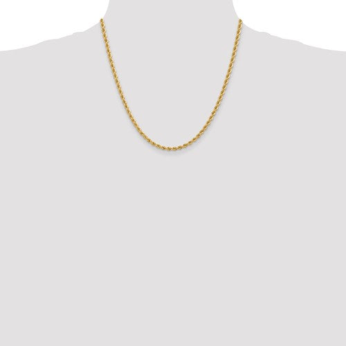 14K Yellow Gold 3.65mm Rope Bracelet Anklet Choker Necklace Pendant Chain