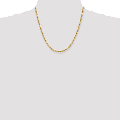 14K Yellow Gold 3.65mm Rope Bracelet Anklet Choker Necklace Pendant Chain