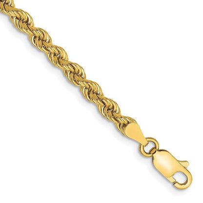14K Yellow Gold 3.65mm Rope Bracelet Anklet Choker Necklace Pendant Chain