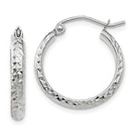 Load image into Gallery viewer, 14k White Gold Diamond Cut Round Hoop Earrings 18mm x 2.5mm
