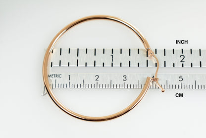 14k rose gold classic round hoop earrings 40mm x 2mm