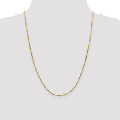 14K Yellow Gold 1.9mm Flat Wheat Spiga Bracelet Anklet Choker Necklace Pendant Chain