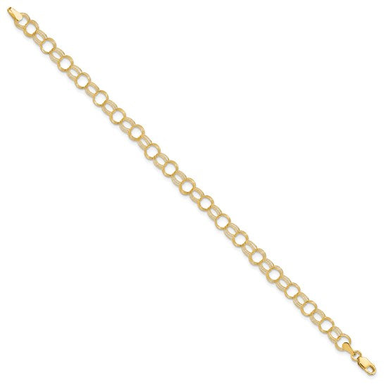 10K yellow gold 5mm charm bracelet link detail