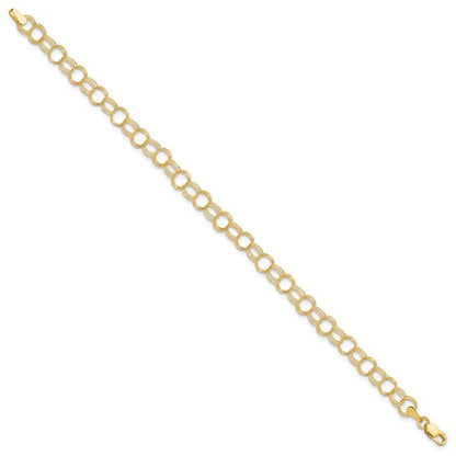 10K yellow gold 5mm charm bracelet link detail