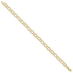 Load image into Gallery viewer, 10K Yellow Gold 5mm Solid Triple Link Charm Bracelet
