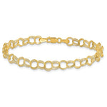 Load image into Gallery viewer, 10K Yellow Gold 5mm Solid Triple Link Charm Bracelet
