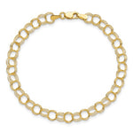 Load image into Gallery viewer, 10K Yellow Gold 5mm Solid Triple Link Charm Bracelet
