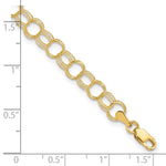 Load image into Gallery viewer, 10K Yellow Gold 5mm Solid Triple Link Charm Bracelet
