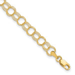 Load image into Gallery viewer, 10K Yellow Gold 5mm Solid Triple Link Charm Bracelet
