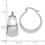 Load image into Gallery viewer, 10k White Gold Round Tapered Hoop Earrings 20mm
