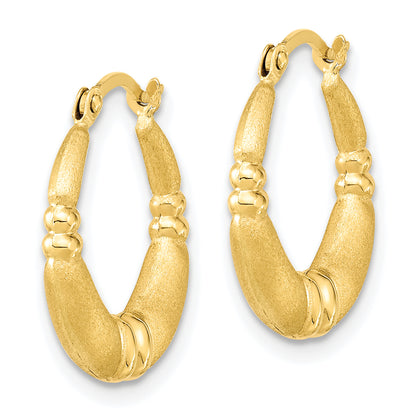 10K Yellow Gold 18.08mm x 2.68mm Satin Round Hoop Earrings