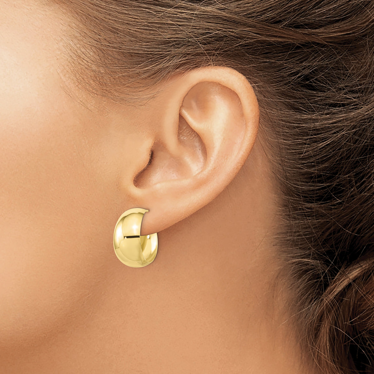 10K Yellow Gold 18.53mm x 1.5mm Small Round Hoop Earrings