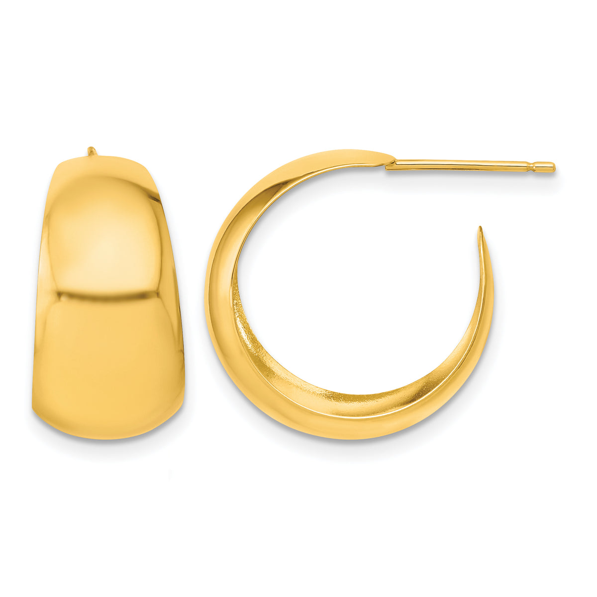 10K Yellow Gold 18.53mm x 1.5mm Small Round Hoop Earrings