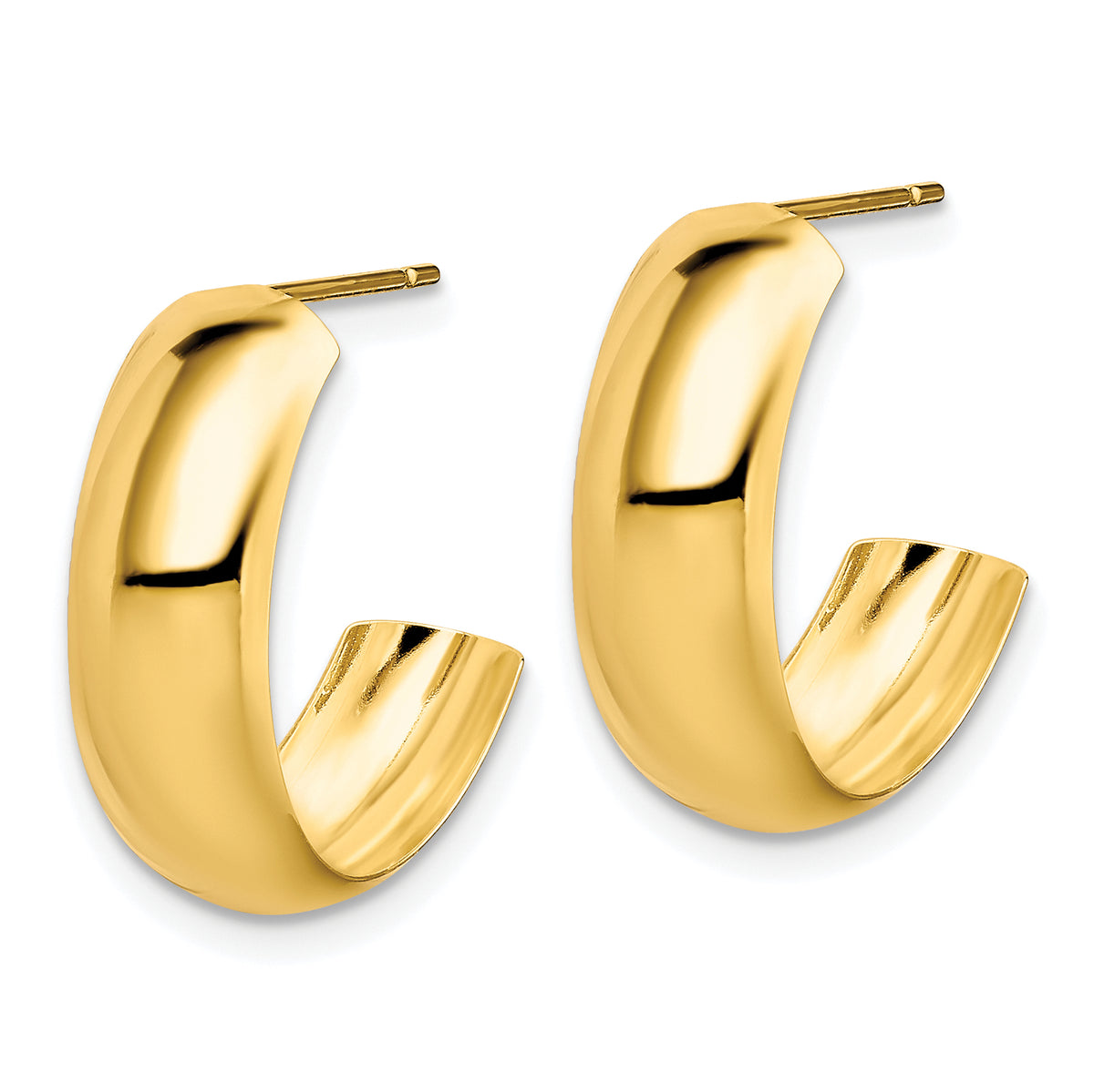 10K Yellow Gold 19.75mm x 6.5mm J-Hoop Earrings