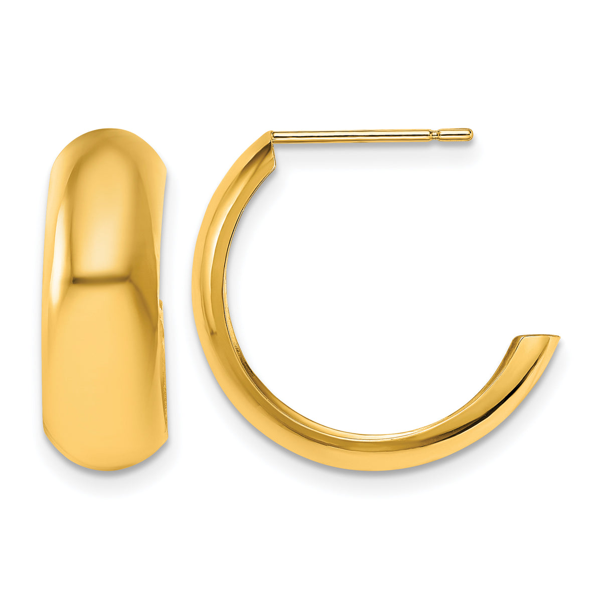 10K Yellow Gold 19.75mm x 6.5mm J-Hoop Earrings