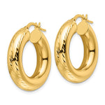 Indlæs billede til gallerivisning 10K Yellow Gold Diamond Cut Round Hoop Earrings 26mm x 6mm
