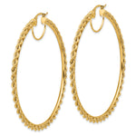 Load image into Gallery viewer, 10K Yellow Gold 70mm x 2.95mm Diamond Cut Rope Round Hoop Earrings
