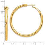 Load image into Gallery viewer, 10k Yellow Gold Classic Round Hoop Omega Back Earrings 41mm x 3mm
