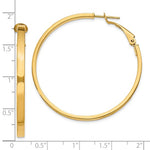 Load image into Gallery viewer, 10k Yellow Gold Square Tube Round Hoop Omega Back Earrings 43mm x 3mm
