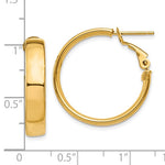 將圖片載入圖庫檢視器 10k Yellow Gold Square Tube Round Hoop Omega Back Earrings 23mm x 5mm
