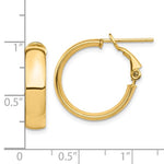 Load image into Gallery viewer, 10k Yellow Gold Square Tube Round Hoop Omega Back Earrings 20mm x 5mm
