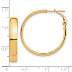 Load image into Gallery viewer, 10k Yellow Gold Square Tube Round Hoop Omega Back Earrings 30mm x 5mm
