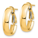 Load image into Gallery viewer, 10k Yellow Gold Square Tube Oval Hoop Omega Back Earrings
