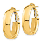 Load image into Gallery viewer, 10k Yellow Gold Square Tube Oval Hoop Omega Back Earrings 24mm x 16mm x 7mm
