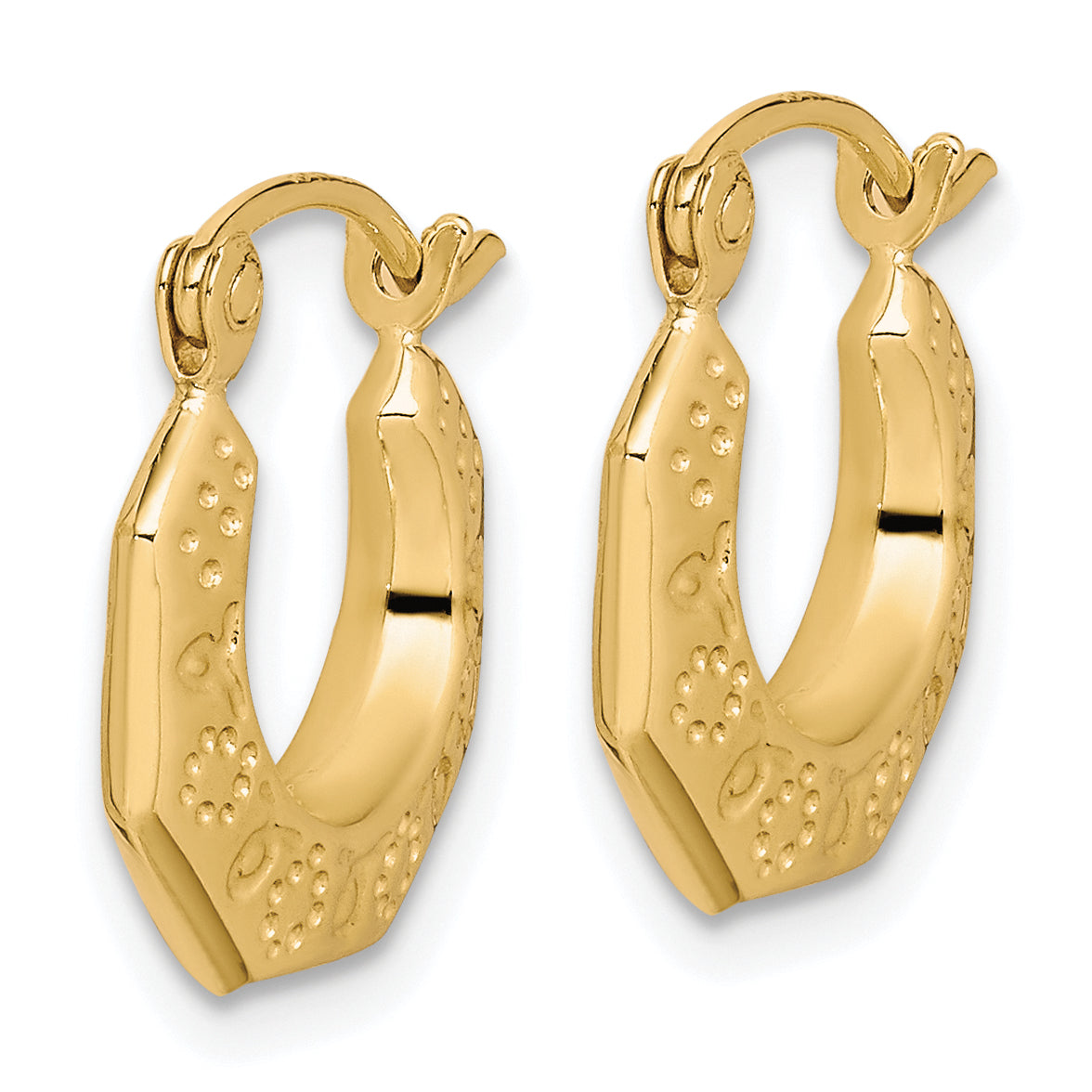 10K Yellow Gold 8mm x 2mm Classic Round Hoop Earrings