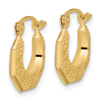 10K Yellow Gold 8mm x 2mm Classic Round Hoop Earrings