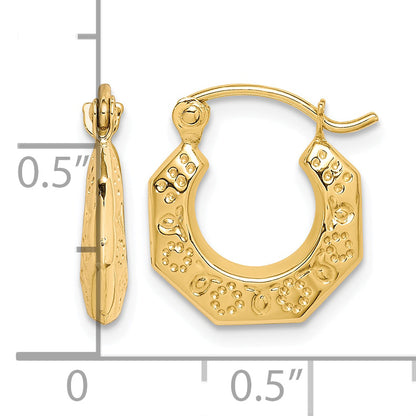 10K Yellow Gold 8mm x 2mm Classic Round Hoop Earrings
