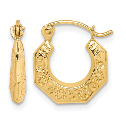 10K Yellow Gold 8mm x 2mm Classic Round Hoop Earrings