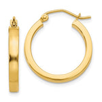 이미지를 갤러리 뷰어에 로드 , 10k Yellow Gold Classic Square Tube Round Hoop Earrings 20mm x 3mm
