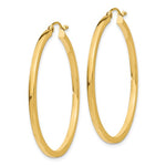 Load image into Gallery viewer, 10k Yellow Gold Classic Square Tube Round Hoop Earrings 41mm x 2mm
