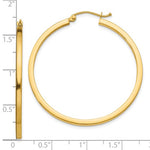 Indlæs billede til gallerivisning 10k Yellow Gold Classic Square Tube Round Hoop Earrings 41mm x 2mm
