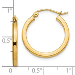 Załaduj obraz do przeglądarki galerii, 10k Yellow Gold Classic Square Tube Round Hoop Earrings 20mm x 2mm
