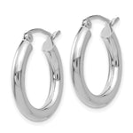 Indlæs billede til gallerivisning 10K White Gold Classic Round Hoop Earrings 15mm x 3mm Approx. 1.41g
