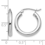 Indlæs billede til gallerivisning 10K White Gold Classic Round Hoop Earrings 15mm x 3mm Approx. 1.41g
