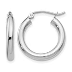Indlæs billede til gallerivisning 10K White Gold Classic Round Hoop Earrings 15mm x 3mm Approx. 1.41g
