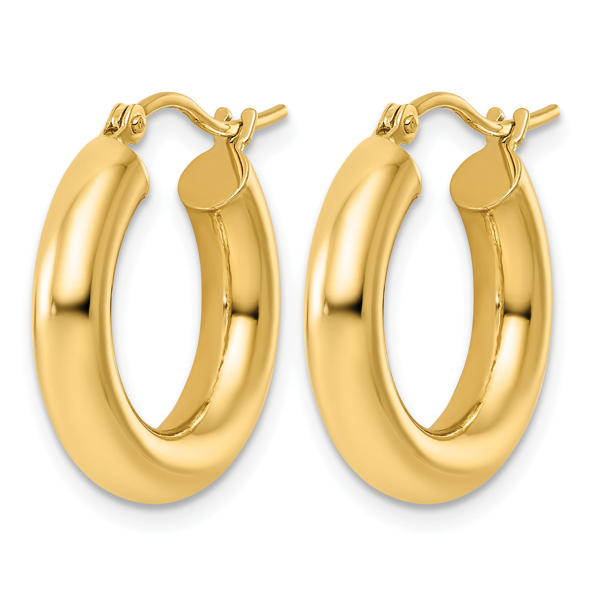 10K Yellow Gold Classic Round Hoop Earrings 20mm x 4mm