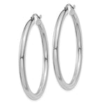 Indlæs billede til gallerivisning 10K White Gold Classic Round Hoop Earrings 40mm x 3mm
