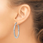 Indlæs billede til gallerivisning 10K White Gold Classic Round Hoop Earrings 40mm x 3mm
