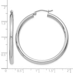 Indlæs billede til gallerivisning 10K White Gold Classic Round Hoop Earrings 40mm x 3mm
